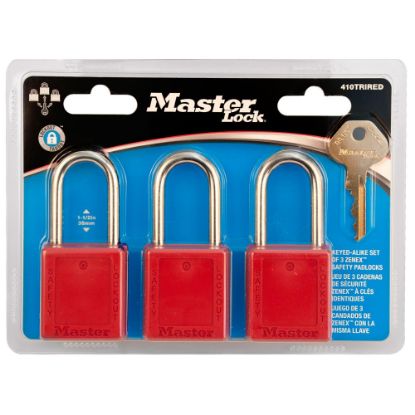 Picture of Master Lock® Red Zenex Safety Padlocks Ka In Display Pack Part# - 410Trired