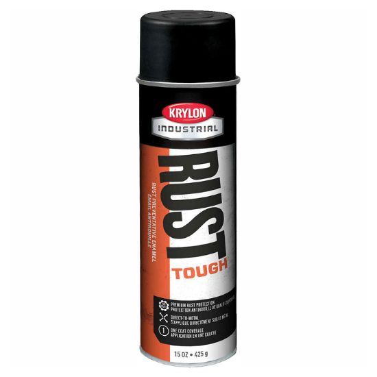 Picture of Krylon Industrial Tough Coat Adv W/Rust Barrier Flat Black 15 Oz Part# - K00789008