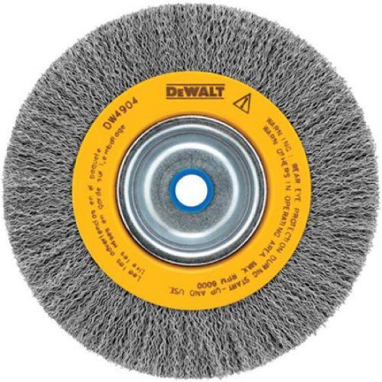 Picture of Dewalt® 6" Crimped Bench Wire Wheel 5/8"-1/2" Arbor Part# - Dw4904