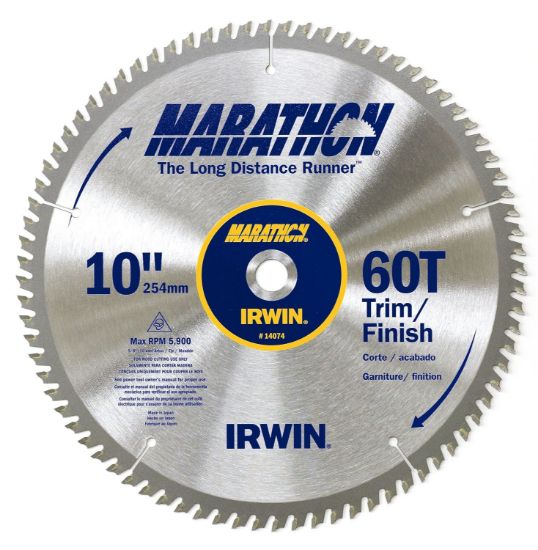 Picture of Irwin® 10" X 60T X 5/8" Marathon Circular Saw Blade Part# - 14074