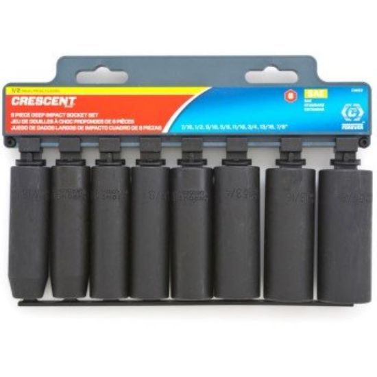 Picture of Crescent® 8 Pc 1/2" Drive Imp Socket Set Deep Sae Part# - Cims2N