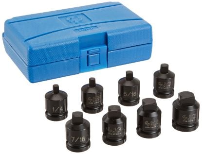 Picture of Grey Pneumatic 1/2" Drive 8 Pc. Pipe Plug Socket Set Part# - 1308P