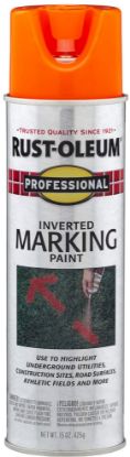 Picture of Rust-Oleum® Inverted Marking Paint Fluor. Orange  15 Oz. Part# - 2554838