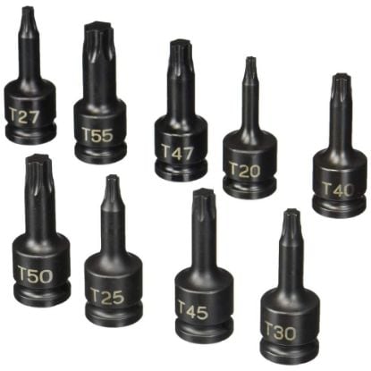 Picture of Grey Pneumatic 3/8" Drive 9 Piece Internal Star Impact Driver S Part# - 1200T