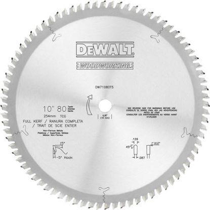 Picture of Dewalt® 10In 80T Alum Thick Pltmtl Cut 5/8In Ar Part# - Dw71080T5