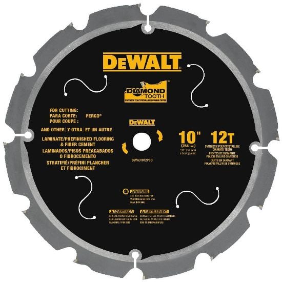 Picture of Dewalt® Shell 10In 12T Pcd Tipped Lamint Saw Bld Part# - Dwa31012Pcd