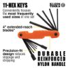 Picture of Klein Tools Pro Folding Hex Key Set 11 Fract Inch-Sized Key Part# - 70550