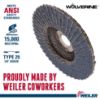 Picture of Weiler® 4" Wolv. Angled Phenolicback 40Z 5/8 Arbor Hole Part# - 31338