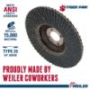 Picture of Weiler® 4" Tiger Paw Abrasive Flap Disc- Angled-40Z- 5/8 Part# - 51104