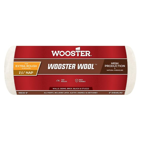 Picture of Wooster 9" Wooster Wool 1-1/4" Roller Cover Part# - 0Rr6360090