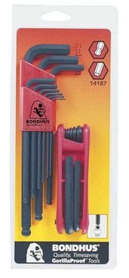 Picture of Bondhus® 9-Pc. Balldriver Metricl Wrench 7-Pc. Balld Part# - 14187