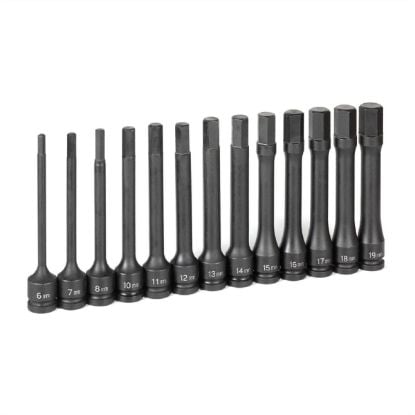 Picture of Grey Pneumatic 1/2" Drive 13 Pc. 6" Length Metric Hex Driver St Part# - 1363Mh