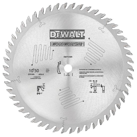 Picture of Dewalt® 10" 50T Combination Woodworking Saw Blade Part# - Dw7640