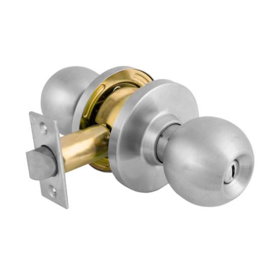 Picture of Master Lock® Comm Cyl Lockset Ball Knob Privacy Satin Chrome Part# - Blc0332D 