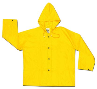 Picture of Mcr Safety Wizard .28Mm Pvc/Nylon Flame Jacket W/Att Hd Yw Part# - 300Jhl