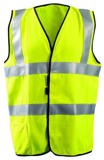 Picture of Occunomix Prem Fl Resist Dual Strsolid Vest Cl 2 Yw Xl Part# - Lux-Ssfg/Fr-Yxl