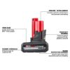 Picture of Milwaukee® Tool M12 Redlithium High Output Xc5.0 Battery Pack Part# - 48-11-2450