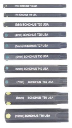 Picture of Bondhus® 10Pc Star Prohold Socketbit Set 2" Part# - 32038