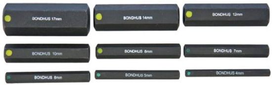 Picture of Bondhus® 9Pc Mm Prohold Socket Bit Set 2" Part# - 33298