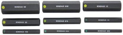 Picture of Bondhus® 9Pc Inch Prohold Socketbit Set 2" Part# - 33299