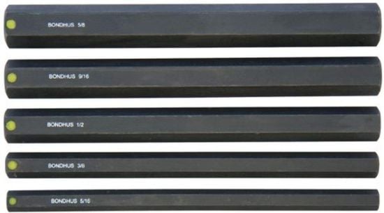 Picture of Bondhus® 5Pc Inch Prohold Socketbit Set 6" Part# - 33645