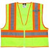 Picture of Mcr Safety Fluorescent Lime Safetyvest W/ Orng/Sil Stripes Part# - Wccl2Ll