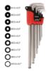 Picture of Wiha Tools 9 Pc. Magic-Ring Long Metric Ball End Hex L-Key Part# - 66990