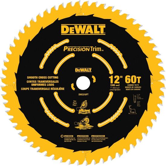 Picture of Dewalt® 12" 60T Precision Trim Blade Part# - Dw3216Pt