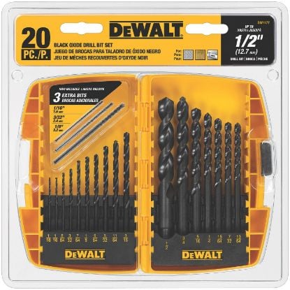 Picture of Dewalt® 20Pc Blackoxide Drill Bit Set Part# - Dw1177