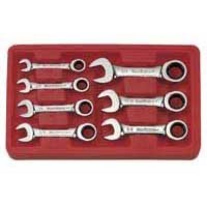 Picture of Gearwrench® 7Pc Sae Stubby Combination Ratcheting Wrench Part# - 9507D