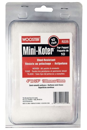 Picture of Wooster 4" Mini-Koter Woven 3/8"10-Pk Mini Rlrs Case=6 Part# - 00R1250040