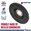 Picture of Weiler® 4-1/2" Tiger Paw Abrasive Flap Disc- Flat- - 80Z Part# - 51110