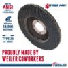 Picture of Weiler® 4-1/2" Tiger Paw Abrasive Flap Disc- Angled- 80Z Part# - 51121