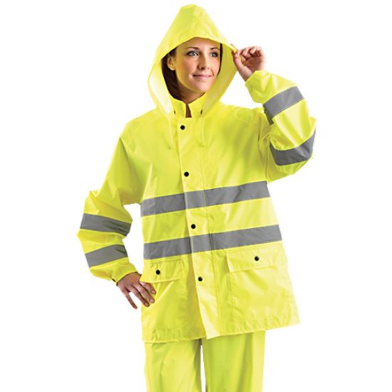 Picture of Occunomix Breathable Rain Jacket Yellow  3X  Class 1 Part# - Lux-Trjkt-Y3X