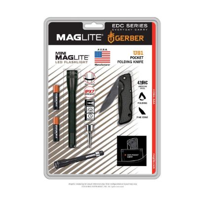 Picture of Mag-Lite Mini Mag Aaa 2 Cell Ledwith Gerber Knife Black Part# - Sp32Trk