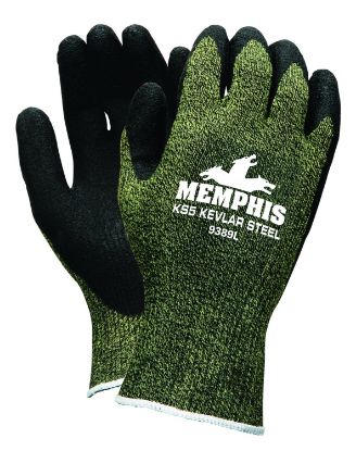 Picture of Mcr Safety Ks-5  13 Ga Kevlar Ss/Nylon  Blk Latex Dip Palm Part# - 9389Xxl