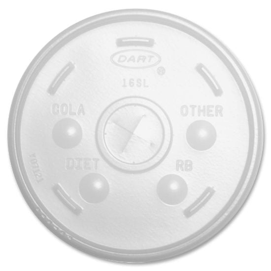 Picture of Dart® Container Corp. Dart Lids W/ Staw Slot Part# - 16Sl