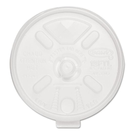 Picture of Dart® Container Corp. Dart Lift-N-Lock Straw Slot Lid Part# - 12Ftls