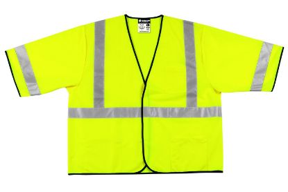 Picture of Mcr Safety Class Iii 100% Polye Fluorescent Lime Safety Vst Part# - Vcl3Slx2