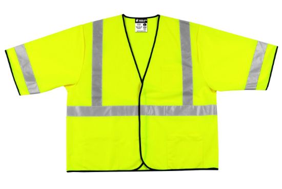 Picture of Mcr Safety Class Iii 100% Polye Fluorescent Lime Safety Vst Part# - Vcl3Slx2