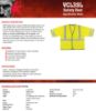 Picture of Mcr Safety Class Iii 100% Polye Fluorescent Lime Safety Vst Part# - Vcl3Slx2