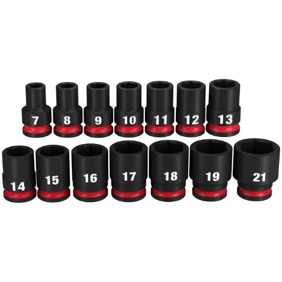 Picture of Milwaukee® Tool 14Pc Shockwave Imp Duty3/8" Dr Metstd 6Pt Skt Part# - 49-66-7007