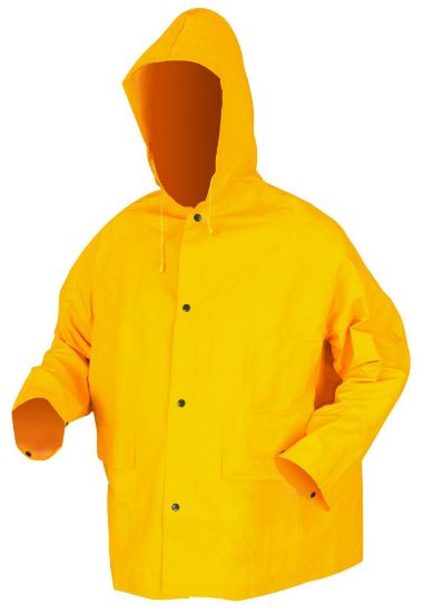 Picture of Mcr Safety Classic .35Mm Pvc/Poly Jacket W/Att Hood- Yellow Part# - 200Jhl