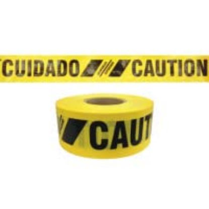 Picture of Presco Reinforced Caution Cuidado Tape 3" X 500' Part# - Sbr35Xy13