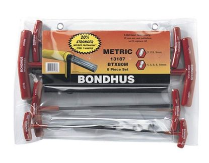 Picture of Bondhus® Btx 80Mm 8Pc. T-Handle Hex Set Balldriver Part# - 13187