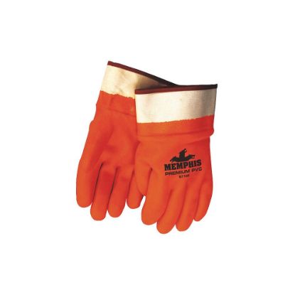 Picture of Mcr Safety Fluorescent Pvc Gloves Foam Lined Fully Coate Part# - 6710F