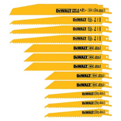 Picture of Dewalt® 12 Piece Reciprocatingsaw Blade Set Part# - Dw4892