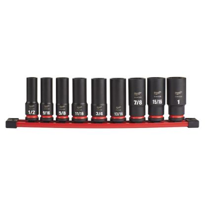 Picture of Milwaukee® Tool 9Pc Shockwave Imp Duty 1/2"" Dr Sae Deep 6Pt Skt Part# - 49-66-7022