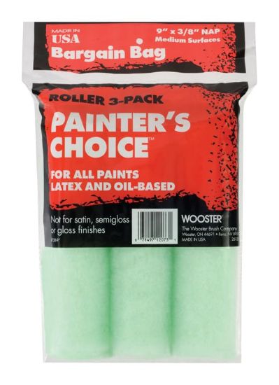 Picture of Wooster 9" Painter'S Choice 3/8"Nap 3-Pk Roller Covers Part# - 00R7280090