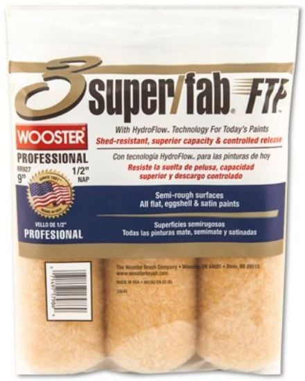 Picture of Wooster 9" Super/Fab Ftp 1/2" Nap 3-Pk Roller Cover Part# - 0Rr9270090